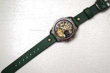 K-14　ナイン　AT　真鍮　グリーン　手作り腕時計