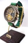 K-14　ナイン　AT　真鍮　グリーン　手作り腕時計