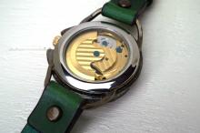 K-14　ナイン　AT　真鍮　グリーン　手作り腕時計