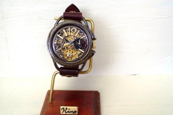 K-14　ナイン　AT　真鍮　ワインブラウン　手作り腕時計