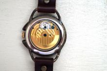 K-14　ナイン　AT　真鍮　ワインブラウン　手作り腕時計