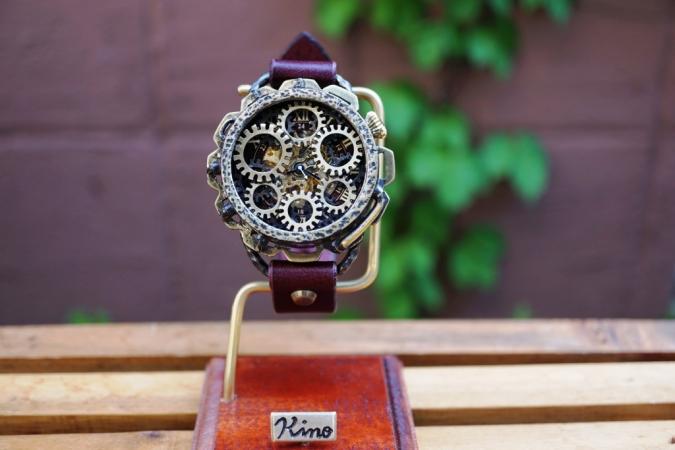 K-10　キノパンクワールド　真鍮　ワインブラウン　手作り時計