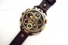 K-10　キノパンクワールド　真鍮　ワインブラウン　手作り時計