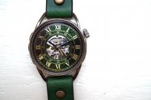 MK-6 メカニックワールド　SV　Mサイズ　真鍮 グリーン　手作り腕時計