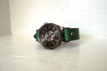 MK-6 メカニックワールド　SV　Mサイズ　真鍮 グリーン　手作り腕時計
