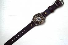 MK-6 メカニックワールド　SV　Mサイズ　真鍮 ワインブラウン　手作り腕時計