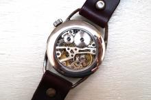 MK-6 メカニックワールド　SV　Mサイズ　真鍮 ワインブラウン　手作り腕時計