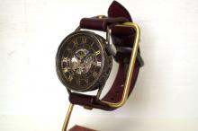 MK-6 メカニックワールド　SV　Mサイズ　真鍮 ワインブラウン　手作り腕時計