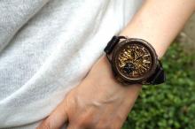 K-14　ナイン　AT　真鍮　ワインブラウン　手作り腕時計