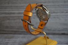 メカニックシルバー　AT　イエロー　真鍮　手作り腕時計