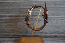 メカニックシルバー　AT　キャメル　真鍮　手作り腕時計