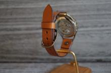 メカニックシルバー　AT　キャメル　真鍮　手作り腕時計