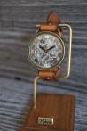 メカニックシルバー　AT　キャメル　真鍮　手作り腕時計