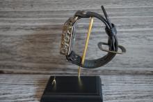 メカニックブルースクエア　真鍮　ブラック　手作り腕時計