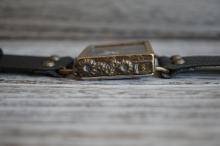 メカニックブルースクエア　真鍮　ブラック　手作り腕時計