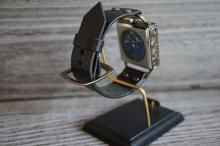 メカニックブルースクエア　真鍮　ブラック　手作り腕時計