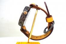 メカニックゴールド　AT　イエロー　真鍮　手作り腕時計