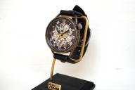 メカニックシルバー　AT　ブラック　真鍮　手作り腕時計