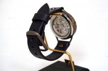 メカニックシルバー　AT　ブラック　真鍮　手作り腕時計