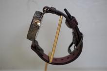 メカピョン　MV/GD 真鍮 　ワインブラウン 手作り腕時計