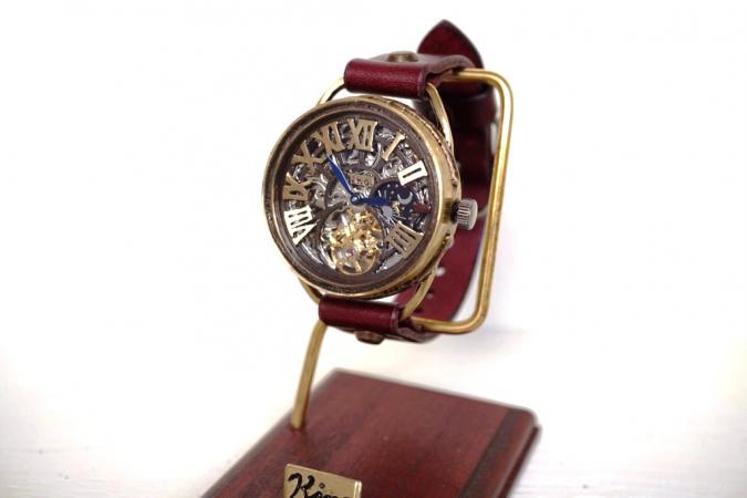 K-11　クラウン　真鍮　　スケルトン　SV/MOV　ワインブラウン