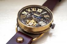 K-11　クラウン　真鍮　　スケルトン　SV/MOV　ワインブラウン