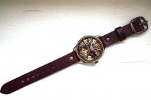 K-11　クラウン　真鍮　　スケルトン　SV/MOV　ワインブラウン