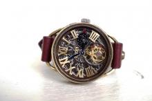 K-11　クラウン　真鍮　　スケルトン　SV/MOV　ワインブラウン